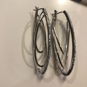 Henri bendel “optical illusion” pave earrings